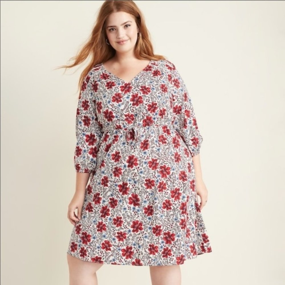 Old Navy Drawstring Floral Midi Dress NWT Size 4X